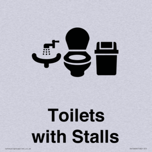 Toilets: Stalls and Wash Basin with Sanitary Bin